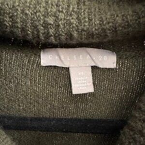 Moss green chenille cowl neck sweater